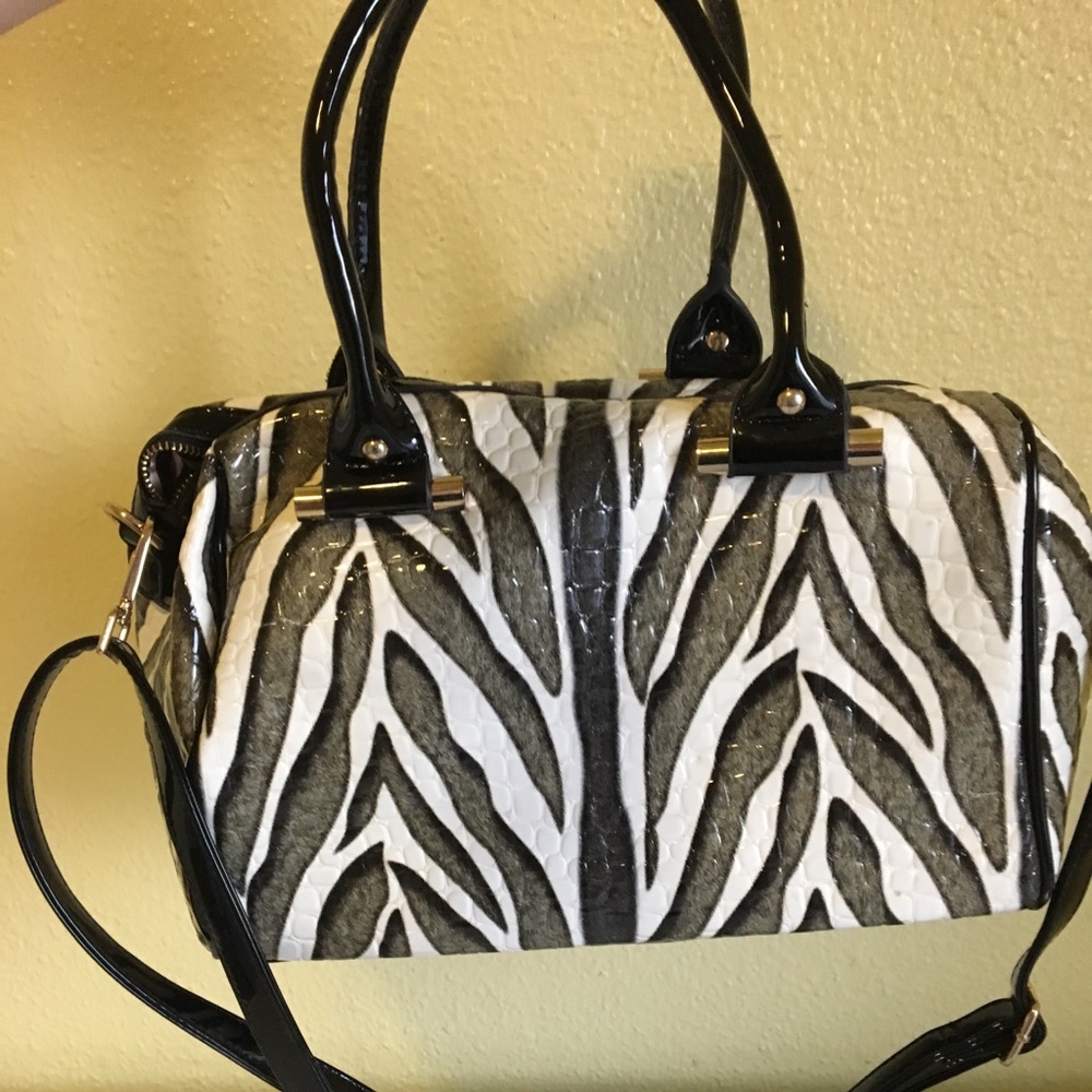 Brown zebra bag